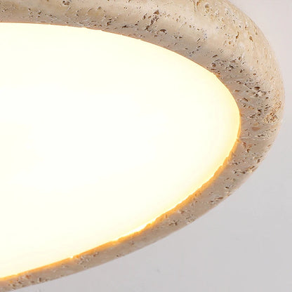 Ceiling Lamp Minimalist with Stone Texture Ring and Round Diffuser