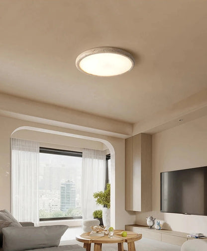 Ceiling Lamp Minimalist with Stone Texture Ring and Round Diffuser