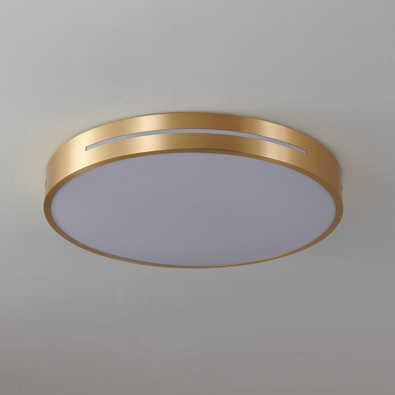 Ceiling Lamp Modern Minimalist with Brass Ring and Integrated LED