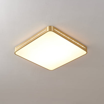 Ceiling Lamp Modern Minimalist with Brass Ring and Integrated LED