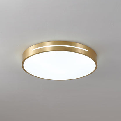 Ceiling Lamp Modern Minimalist with Brass Ring and Integrated LED