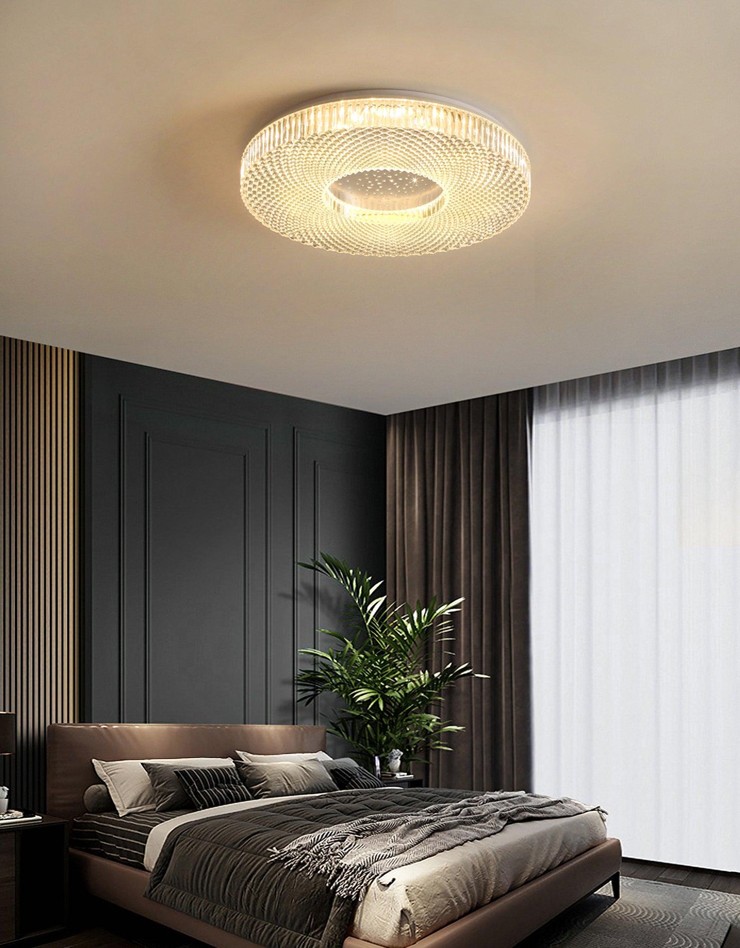 Ceiling Lamp Modern Round with Crystal Acrylic Diffuser and Integrated LED