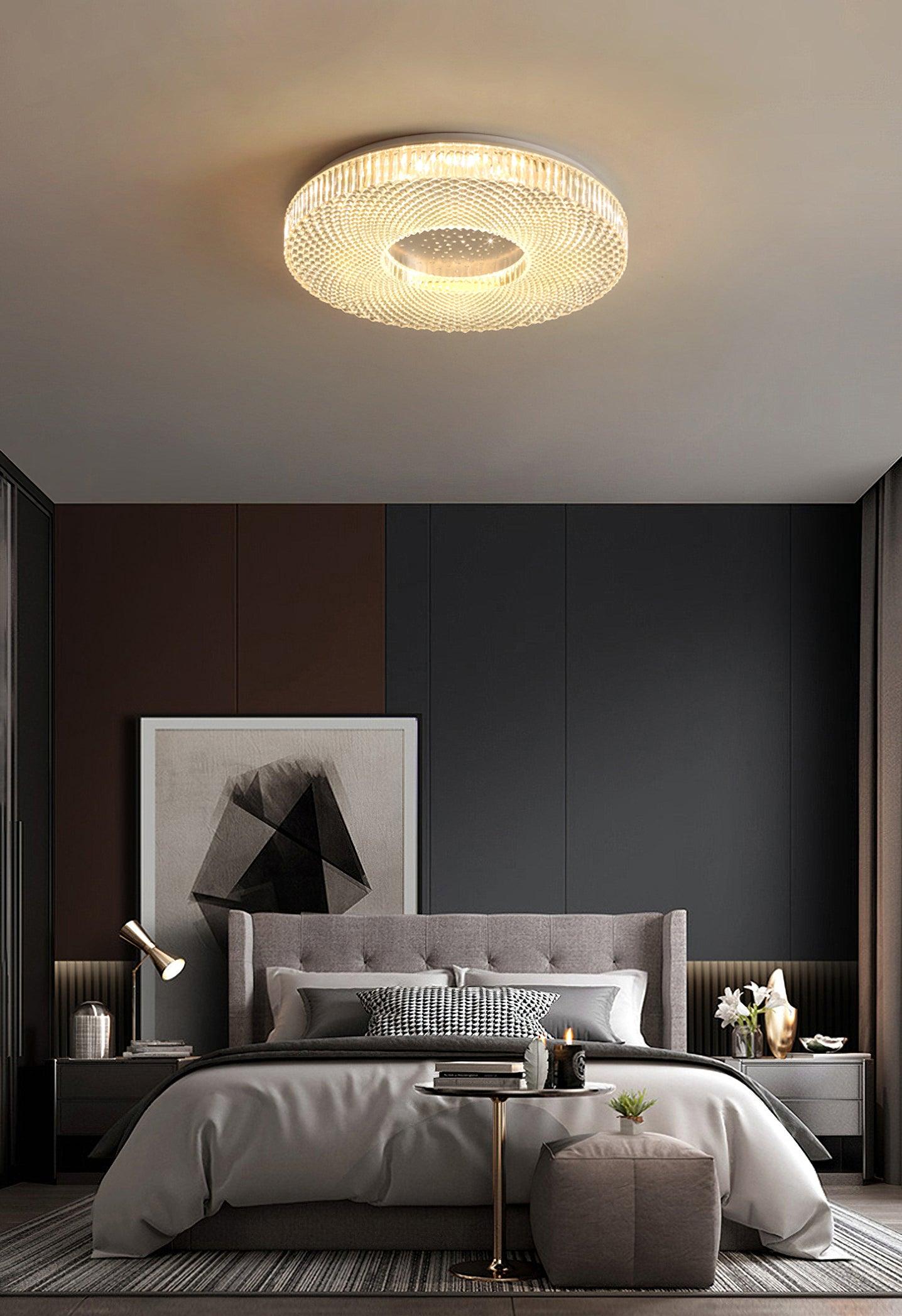 Ceiling Lamp Modern Round with Crystal Acrylic Diffuser and Integrated LED