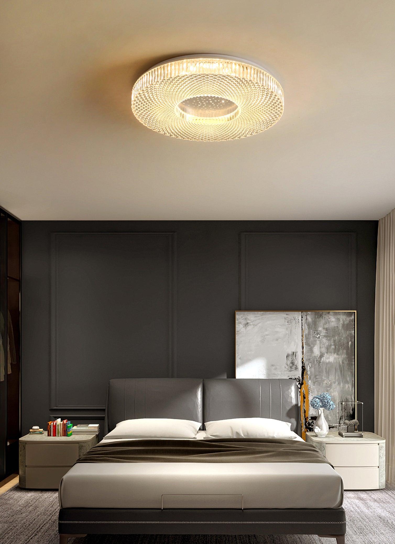 Ceiling Lamp Modern Round with Crystal Acrylic Diffuser and Integrated LED