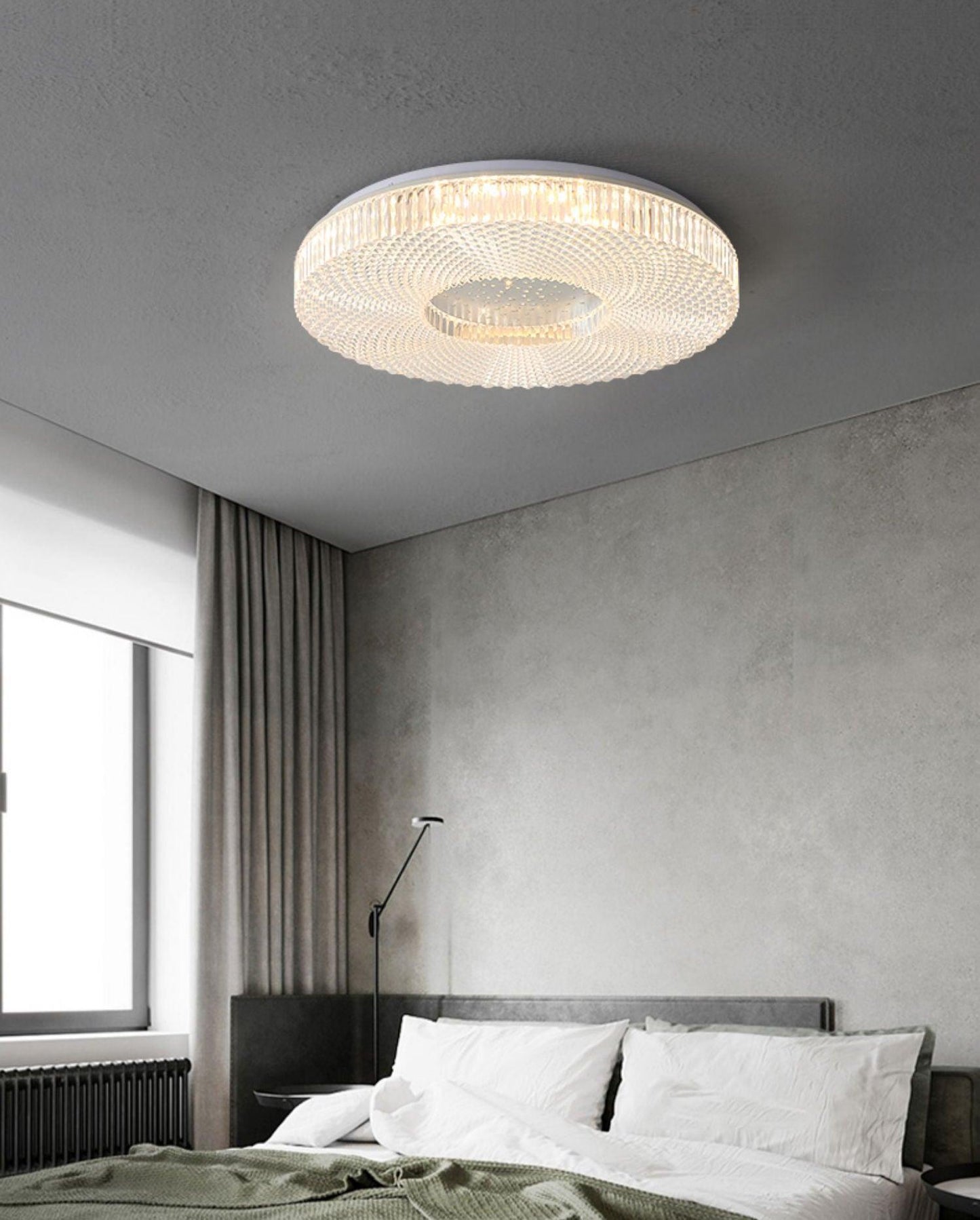 Ceiling Lamp Modern Round with Crystal Acrylic Diffuser and Integrated LED