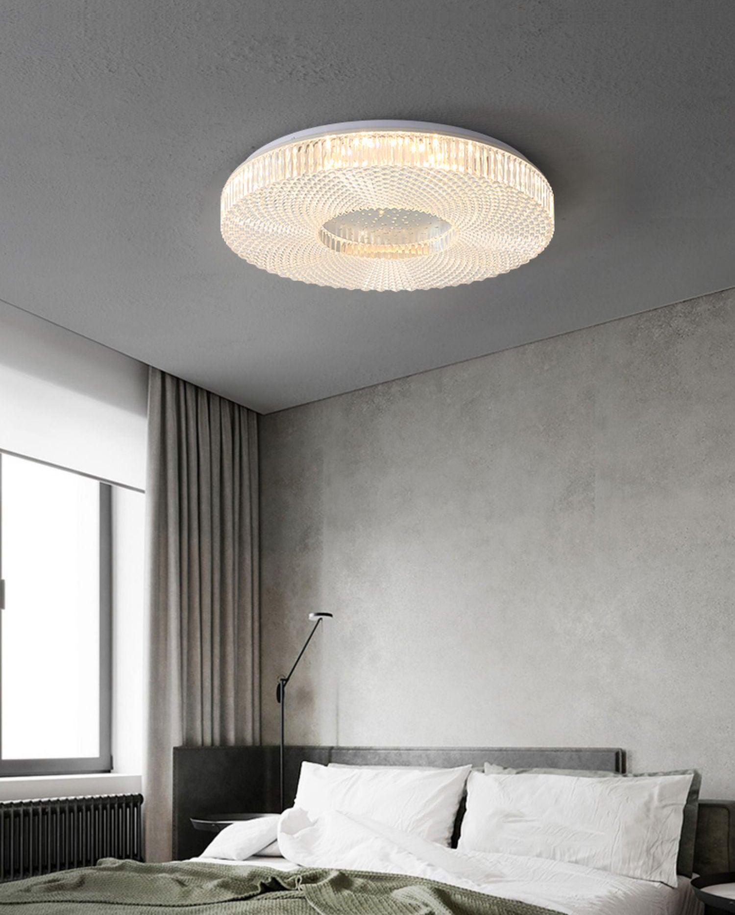 Ceiling Lamp Modern Round with Crystal Acrylic Diffuser and Integrated LED