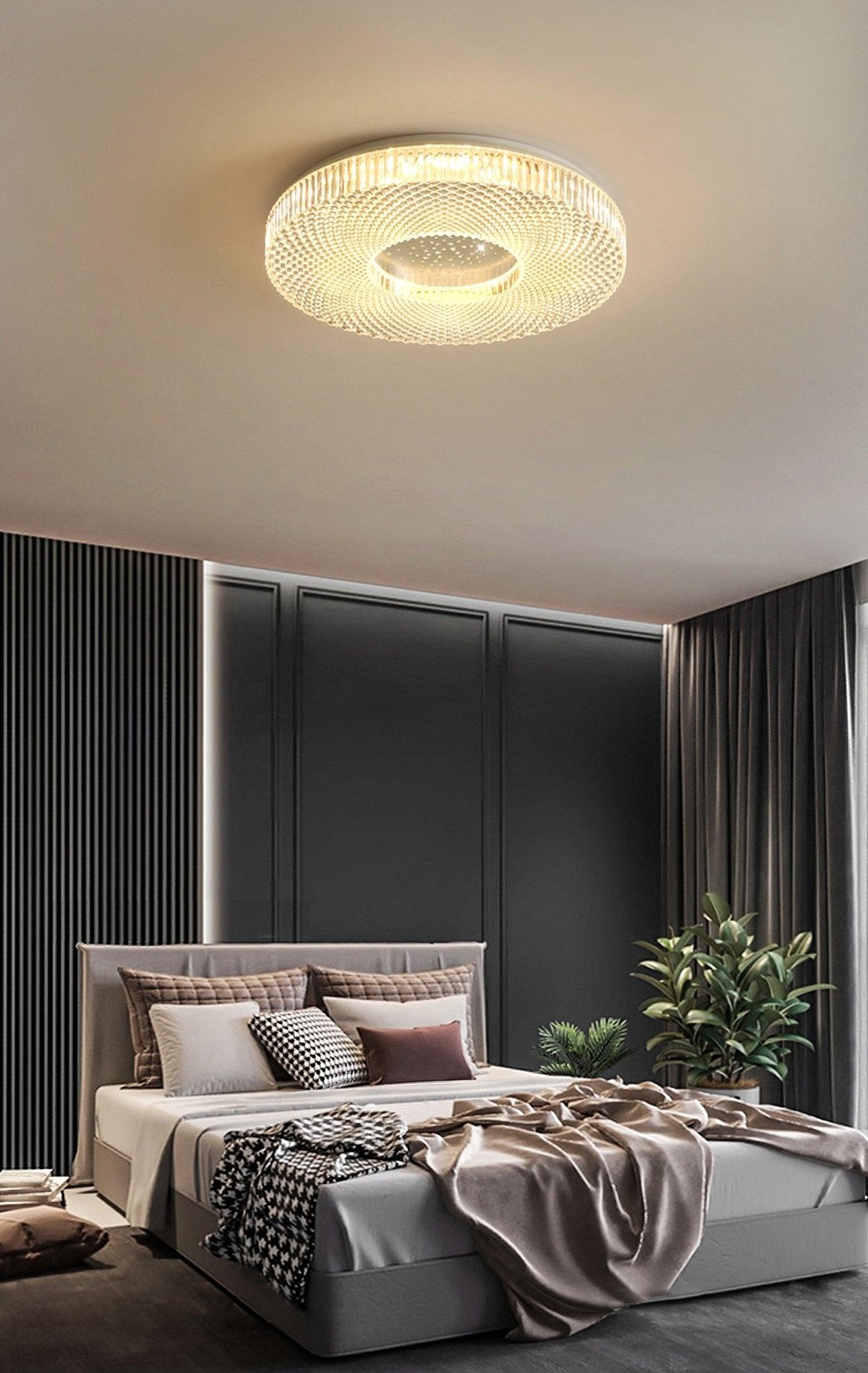 Ceiling Lamp Modern Round with Crystal Acrylic Diffuser and Integrated LED