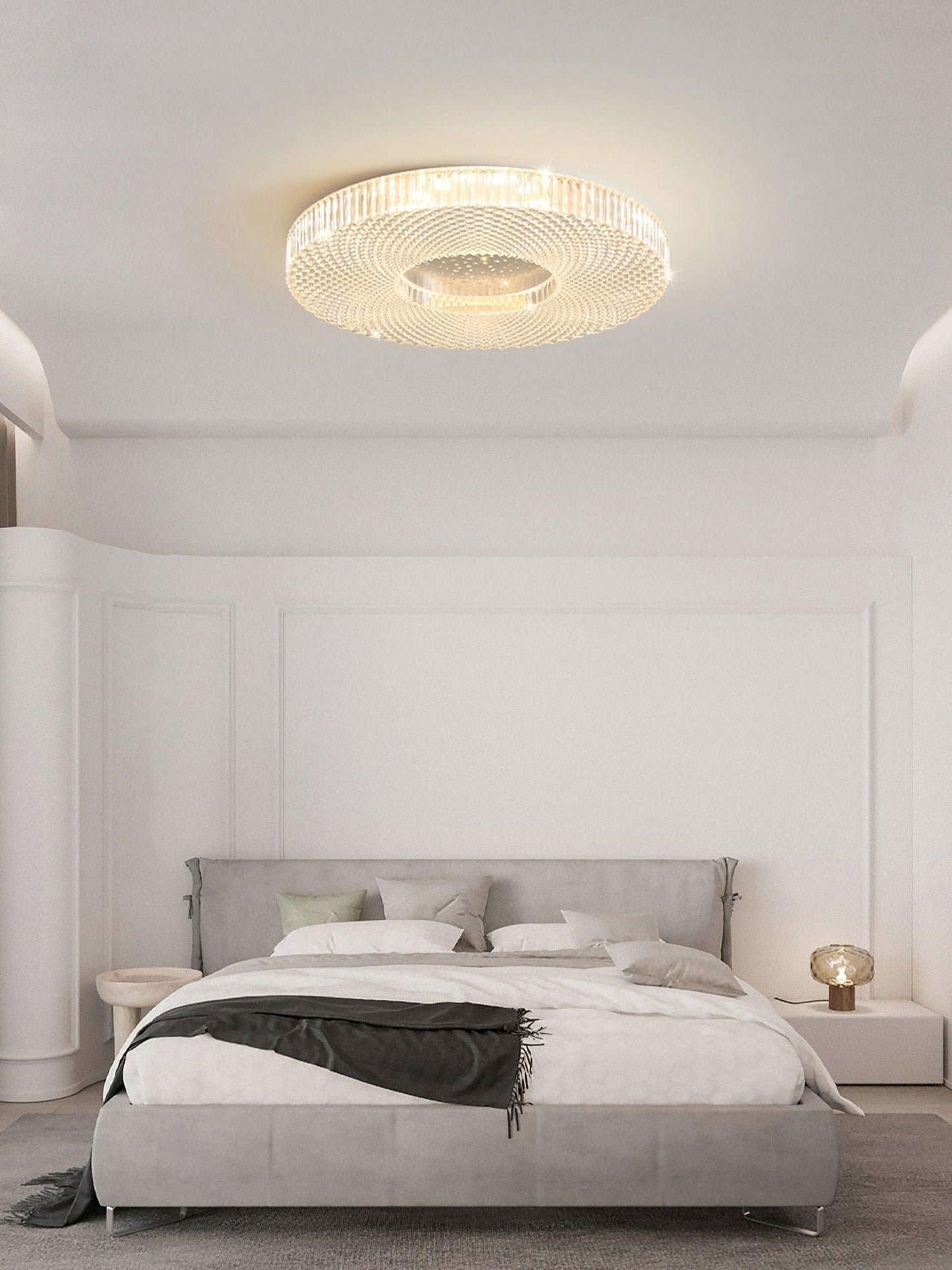 Ceiling Lamp Modern Round with Crystal Acrylic Diffuser and Integrated LED