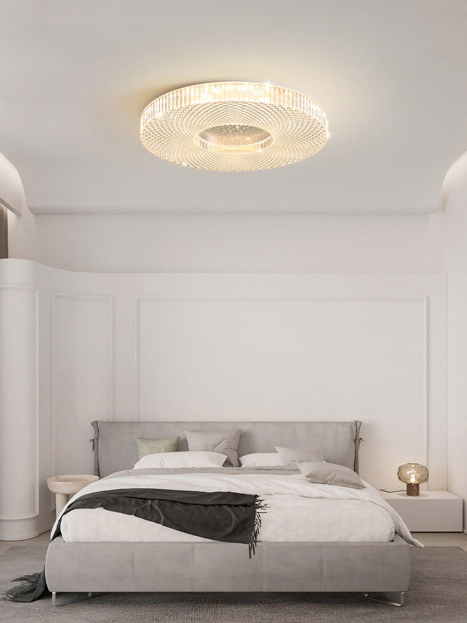 Ceiling Lamp Modern Round with Crystal Acrylic Diffuser and Integrated LED