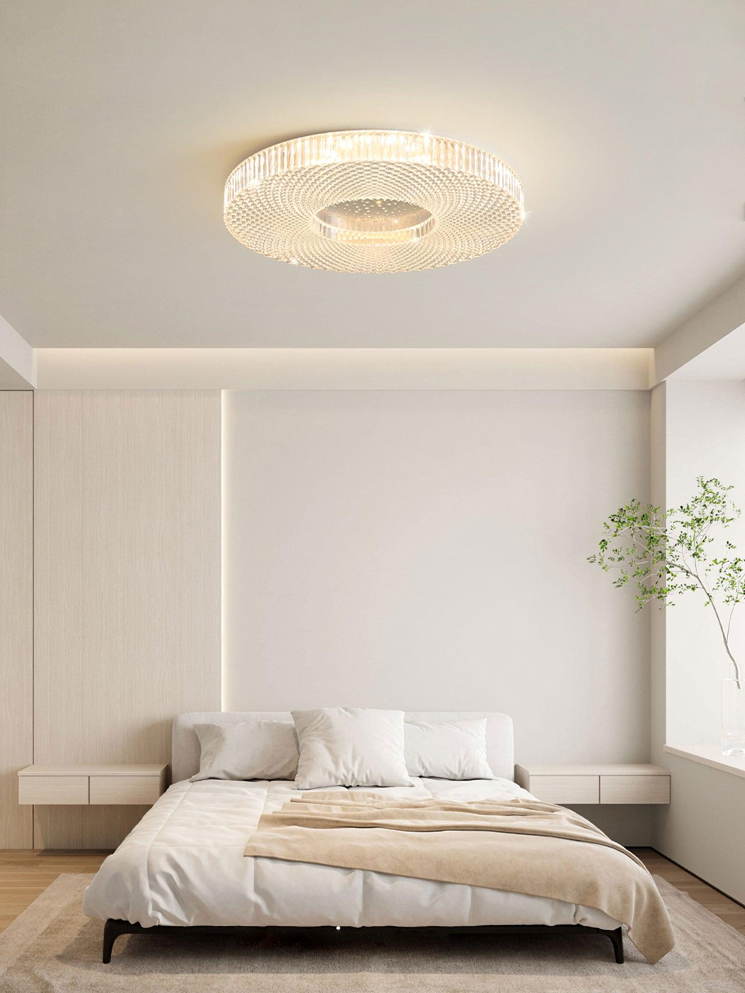 Ceiling Lamp Modern Round with Crystal Acrylic Diffuser and Integrated LED