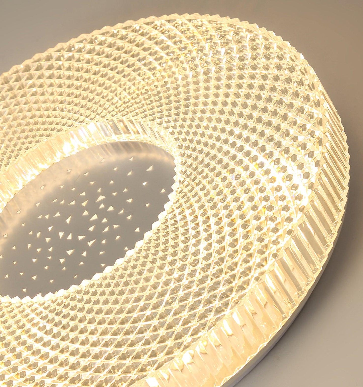 Ceiling Lamp Modern Round with Crystal Acrylic Diffuser and Integrated LED