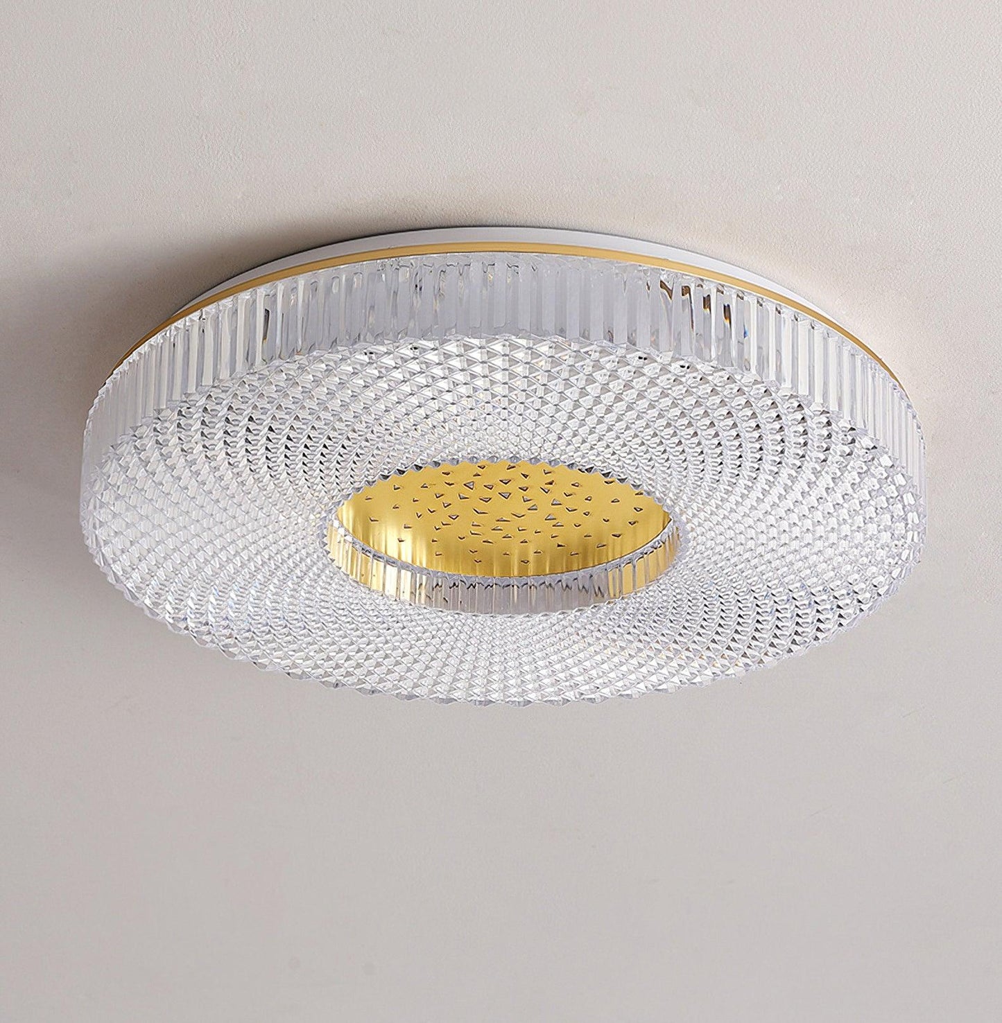 Ceiling Lamp Modern Round with Crystal Acrylic Diffuser and Integrated LED