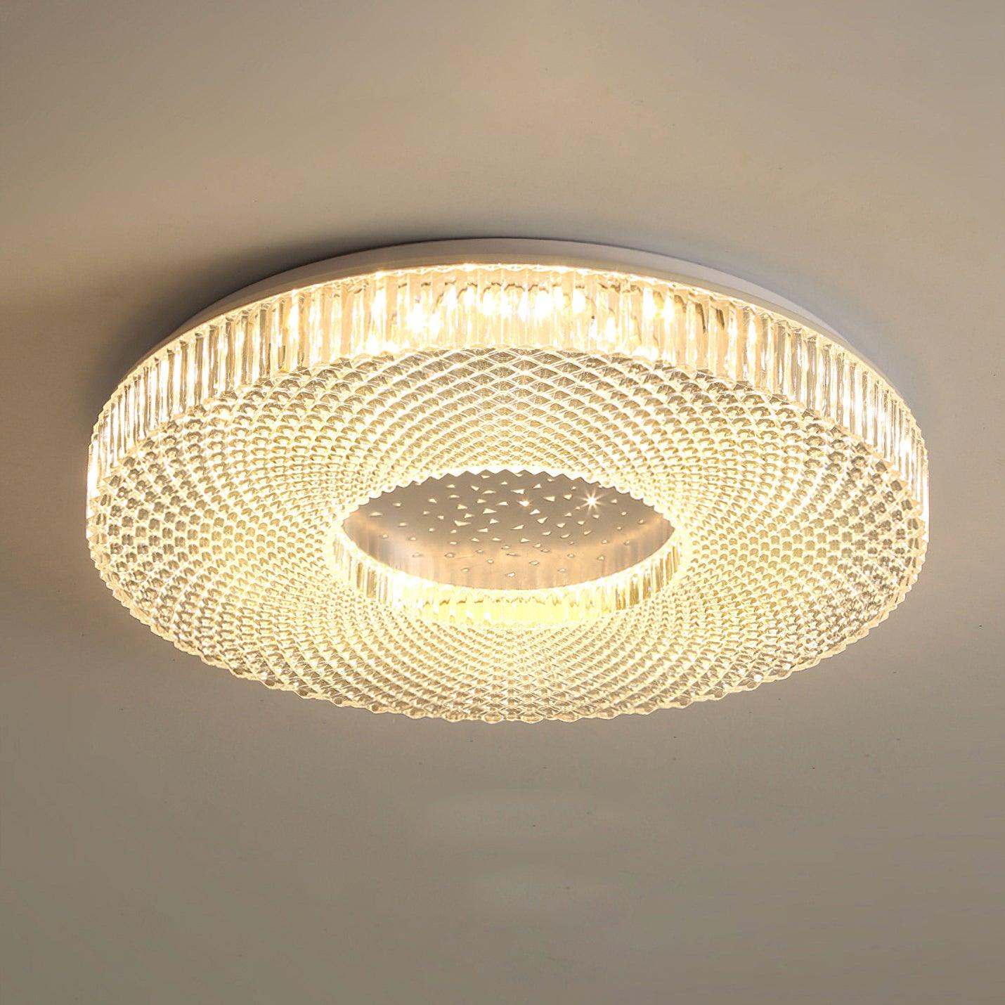 Ceiling Lamp Modern Round with Crystal Acrylic Diffuser and Integrated LED