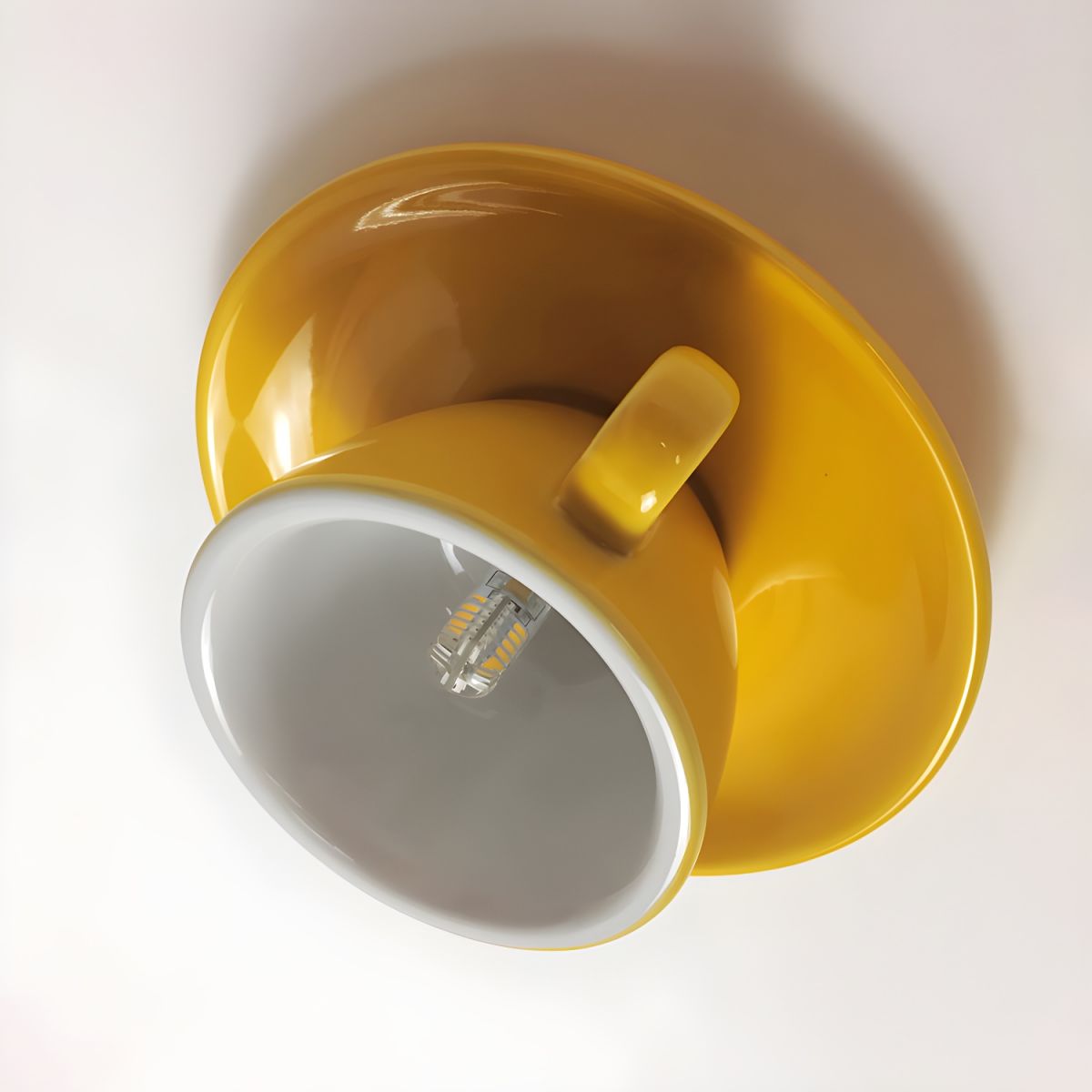Ceiling Lamp Modern Teacup Shape Ceramic Flush Mount Light