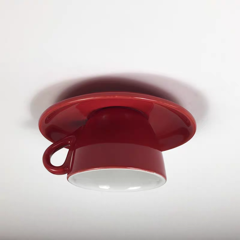 Ceiling Lamp Modern Teacup Shape Ceramic Flush Mount Light
