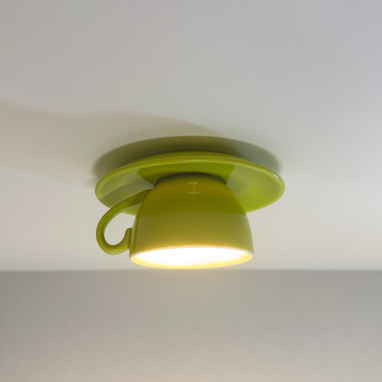 Ceiling Lamp Modern Teacup Shape Ceramic Flush Mount Light