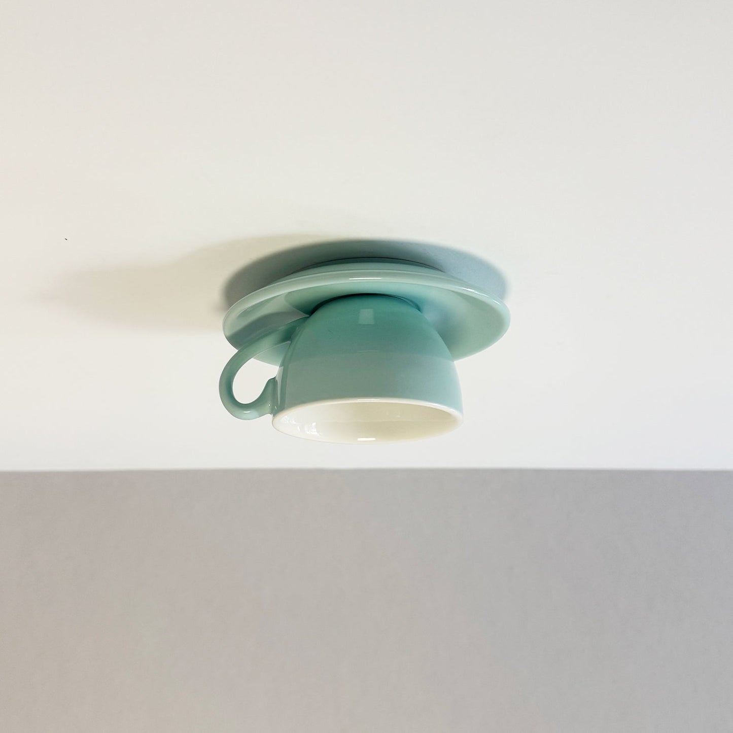 Ceiling Lamp Modern Teacup Shape Ceramic Flush Mount Light