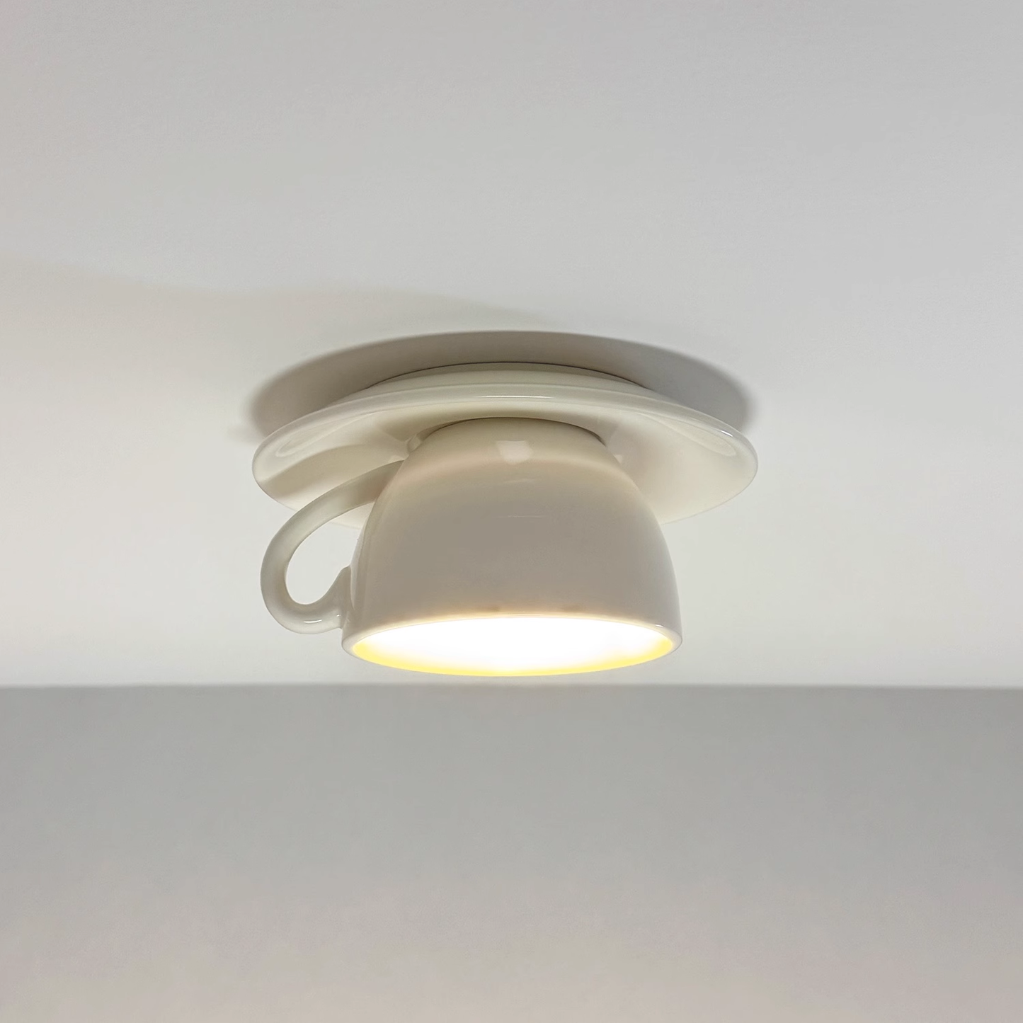 Ceiling Lamp Modern Teacup Shape Ceramic Flush Mount Light