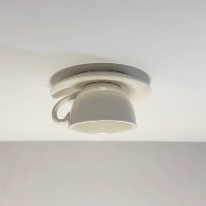 Ceiling Lamp Modern Teacup Shape Ceramic Flush Mount Light
