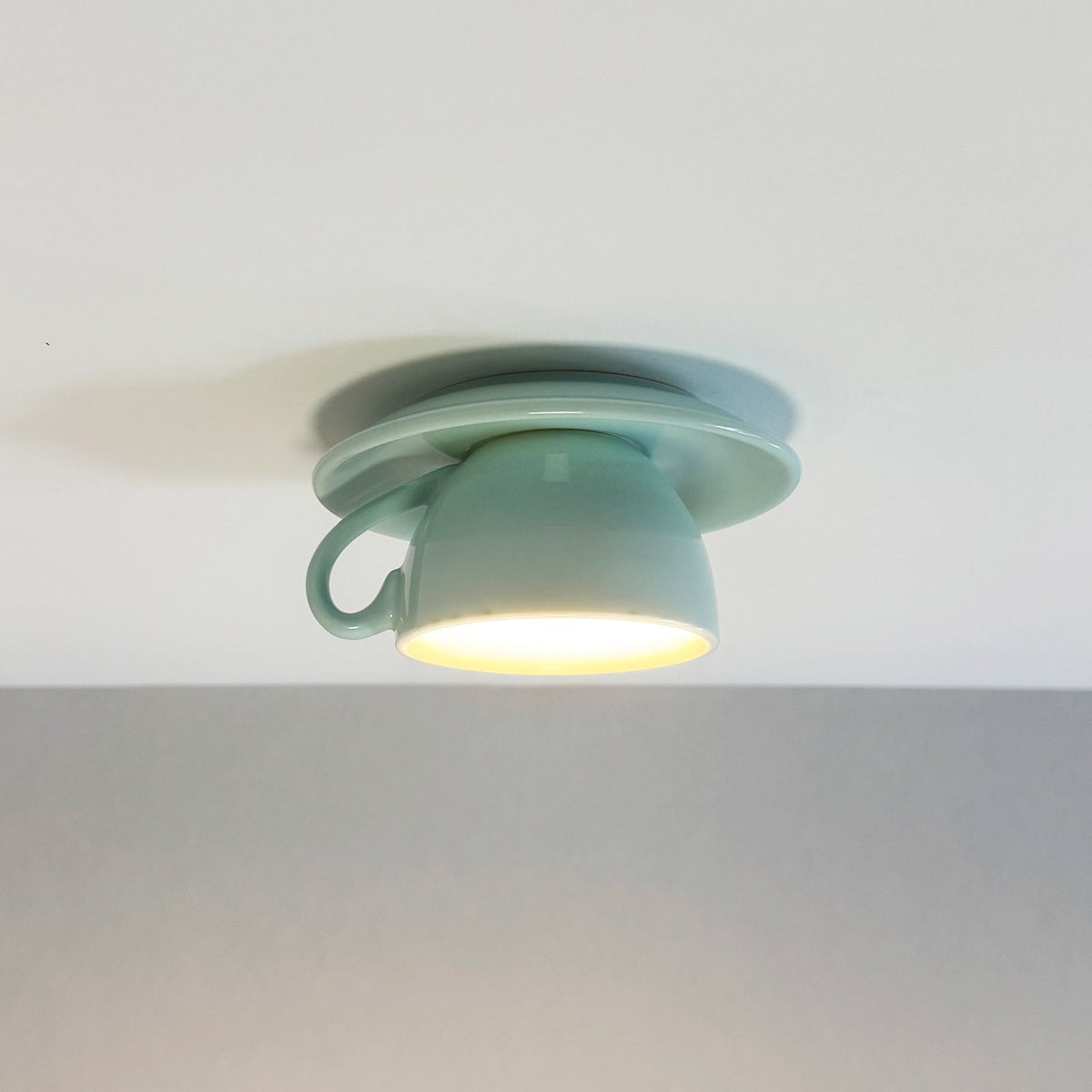 Ceiling Lamp Modern Teacup Shape Ceramic Flush Mount Light