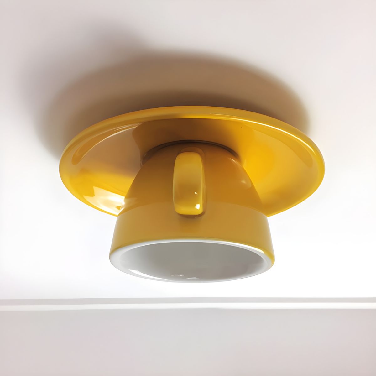 Ceiling Lamp Modern Teacup Shape Ceramic Flush Mount Light