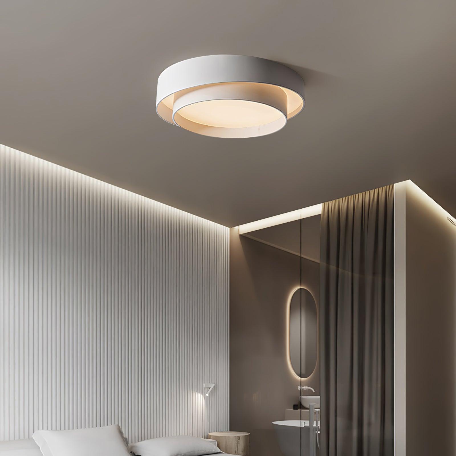 Ceiling Lamp Modern with Double Ring Design and Replaceable LED