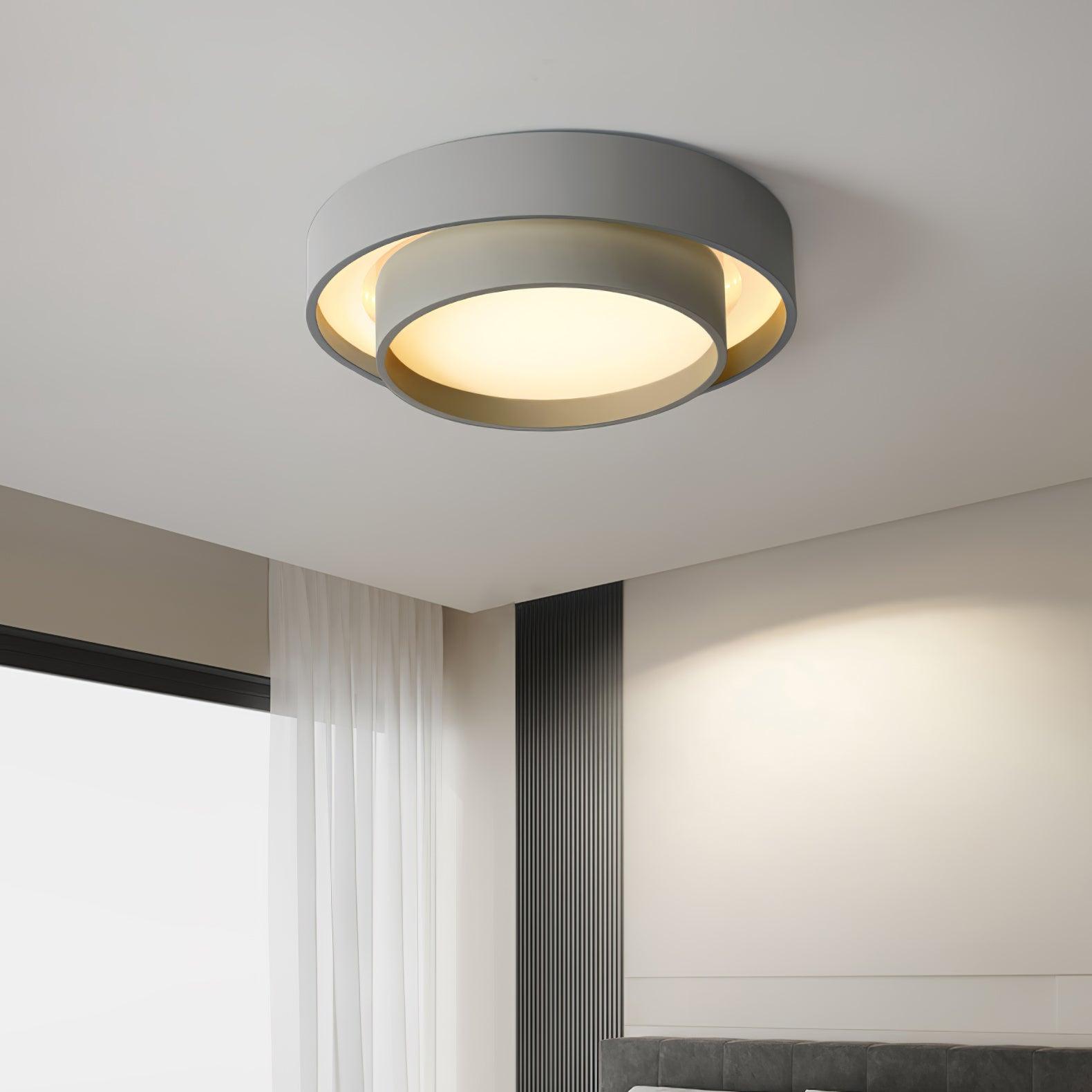 Ceiling Lamp Modern with Double Ring Design and Replaceable LED