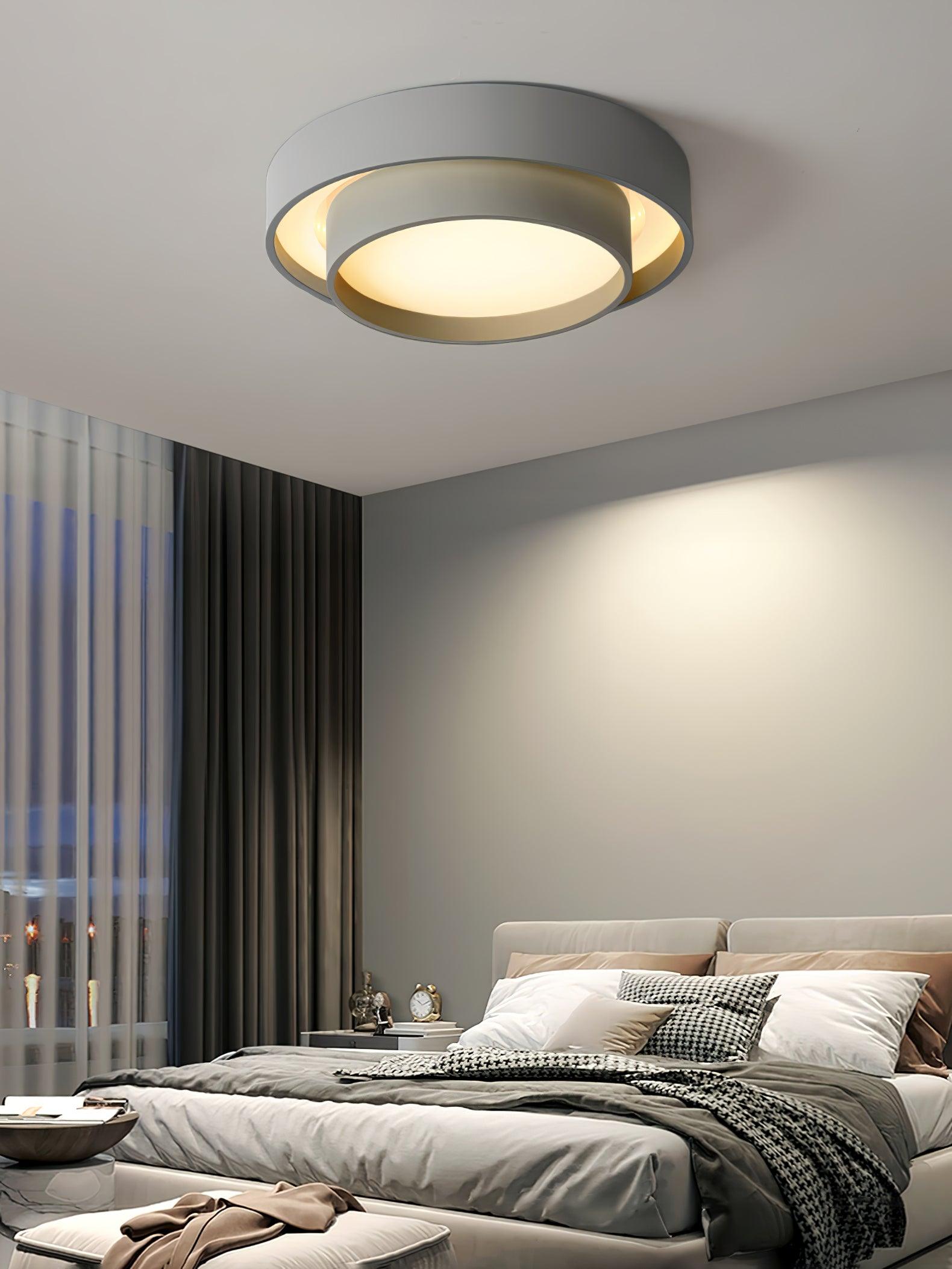 Ceiling Lamp Modern with Double Ring Design and Replaceable LED