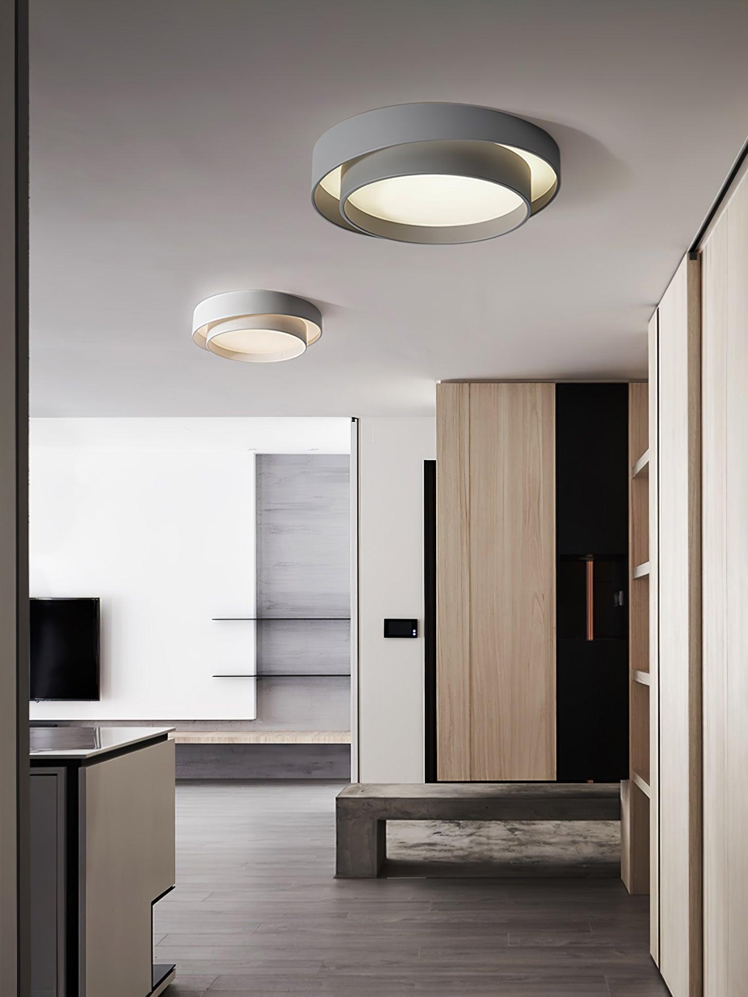 Ceiling Lamp Modern with Double Ring Design and Replaceable LED