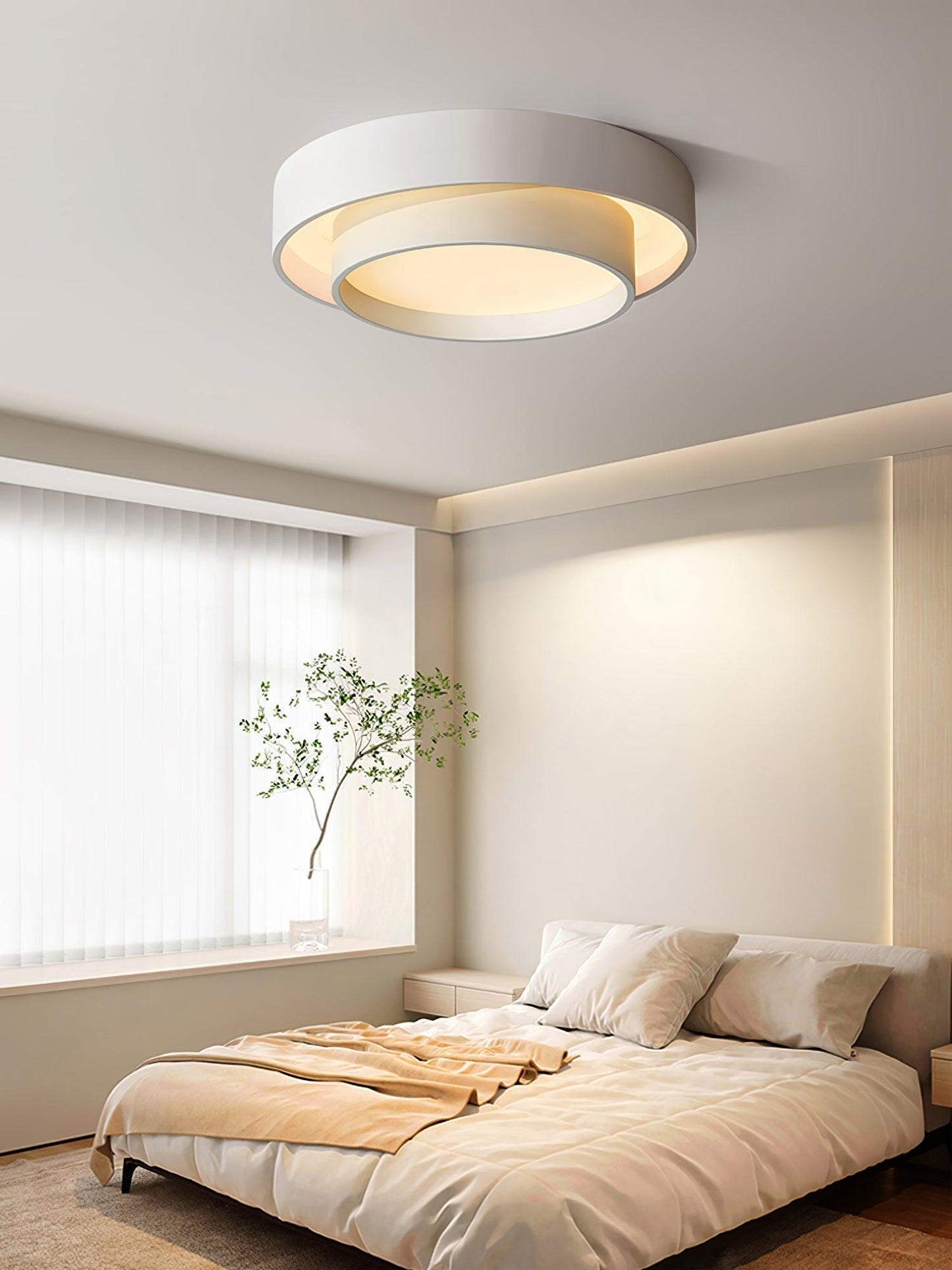 Ceiling Lamp Modern with Double Ring Design and Replaceable LED