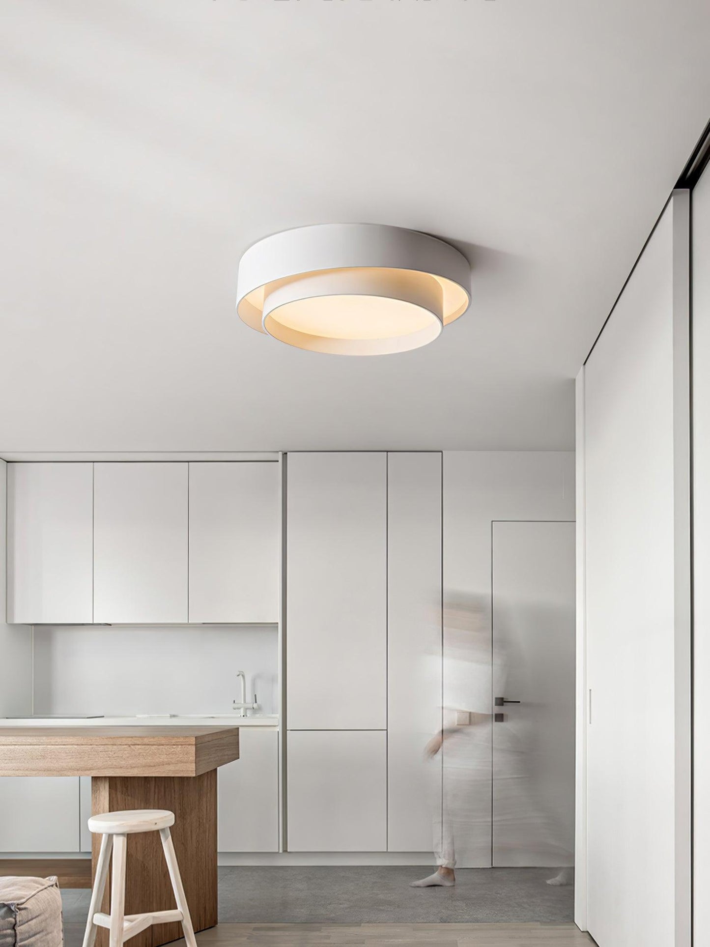 Ceiling Lamp Modern with Double Ring Design and Replaceable LED
