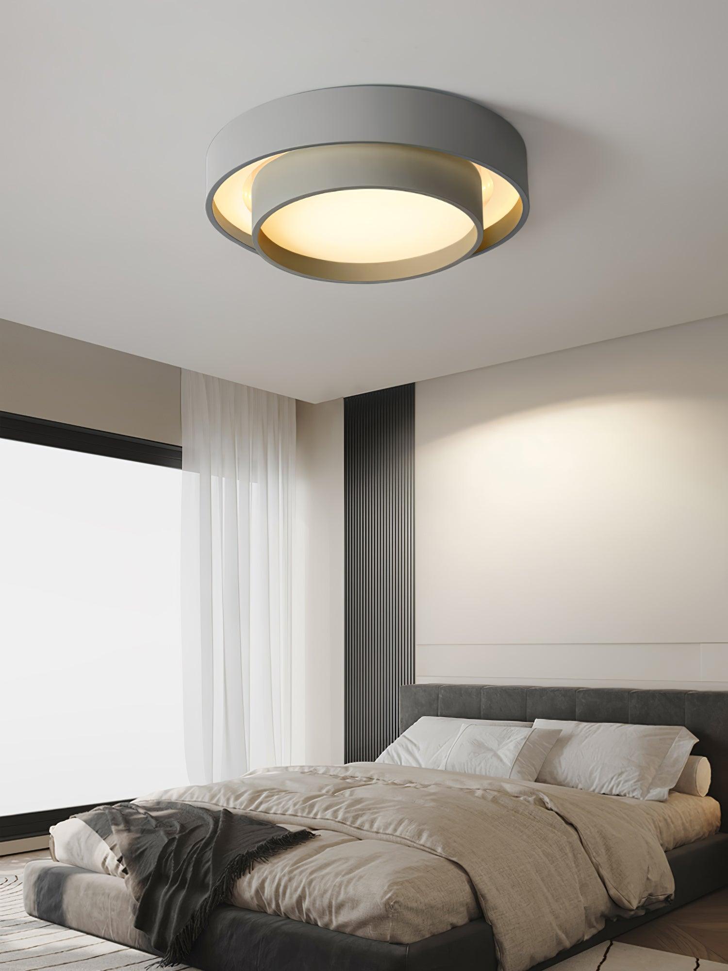 Ceiling Lamp Modern with Double Ring Design and Replaceable LED