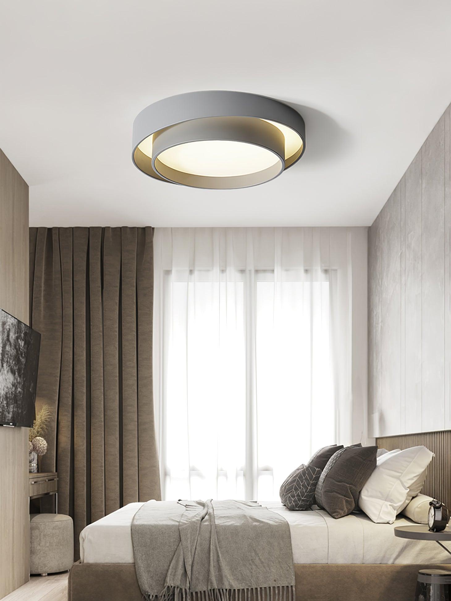 Ceiling Lamp Modern with Double Ring Design and Replaceable LED