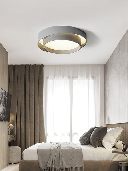 Ceiling Lamp Modern with Double Ring Design and Replaceable LED