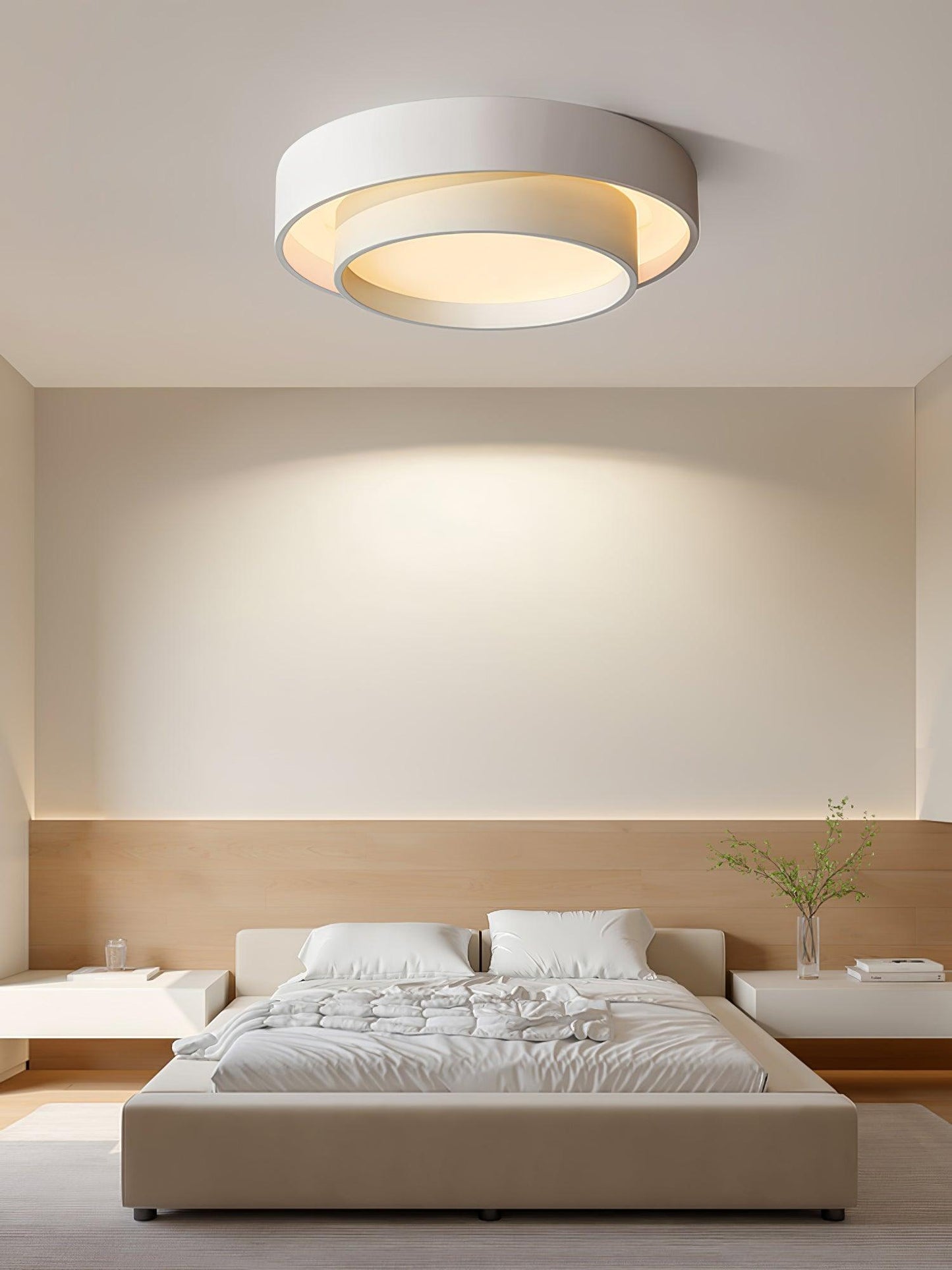 Ceiling Lamp Modern with Double Ring Design and Replaceable LED