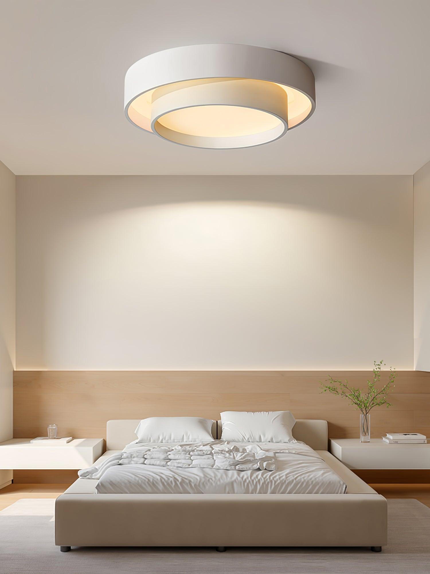 Ceiling Lamp Modern with Double Ring Design and Replaceable LED