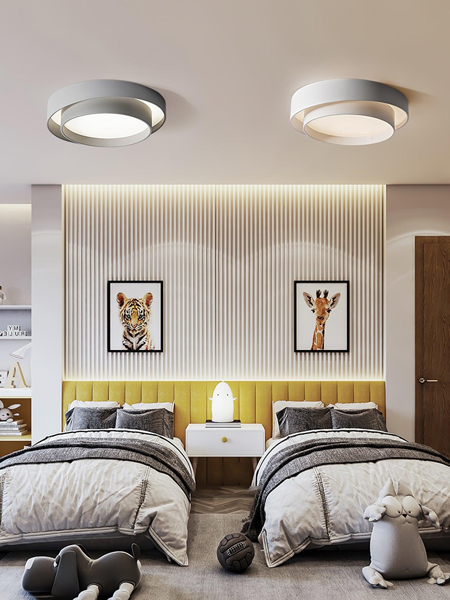 Ceiling Lamp Modern with Double Ring Design and Replaceable LED