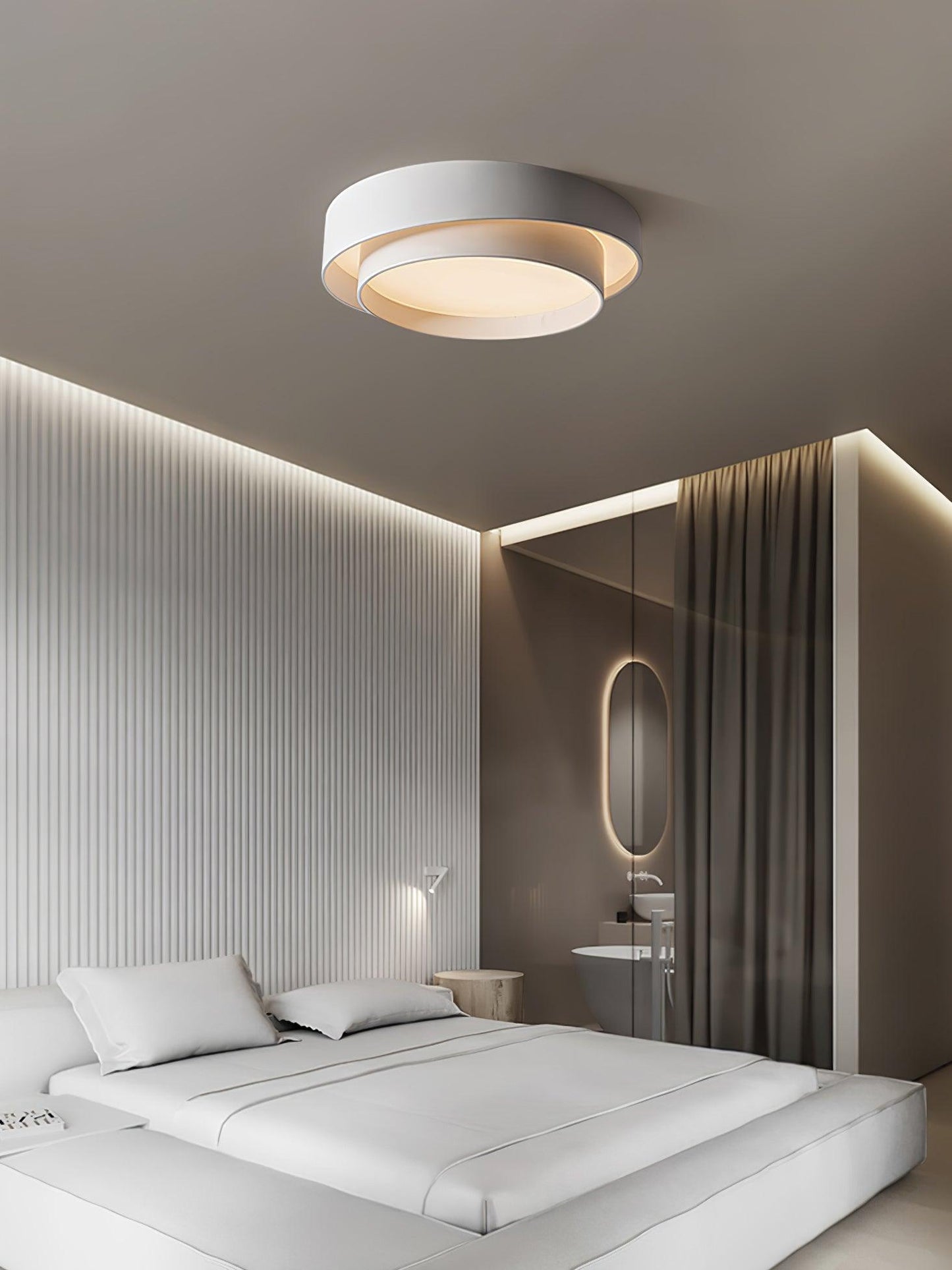 Ceiling Lamp Modern with Double Ring Design and Replaceable LED