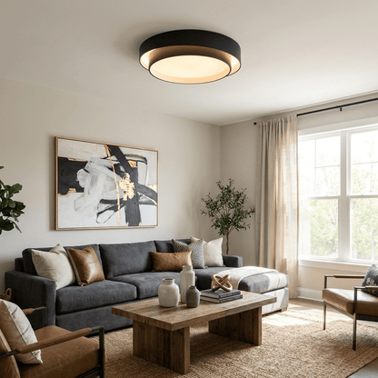 Ceiling Lamp Modern with Double Ring Design and Replaceable LED