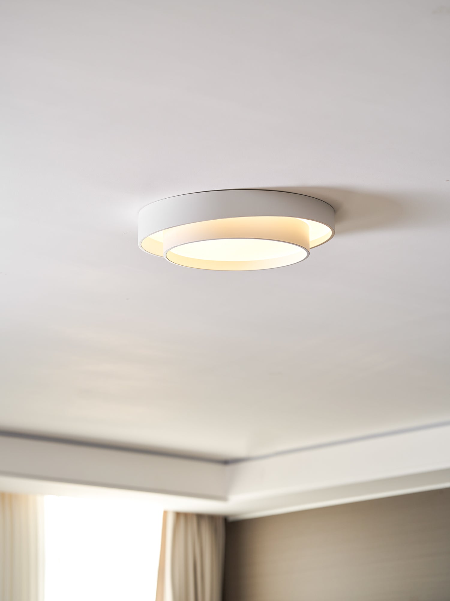 Ceiling Lamp Modern with Double Ring Design and Replaceable LED