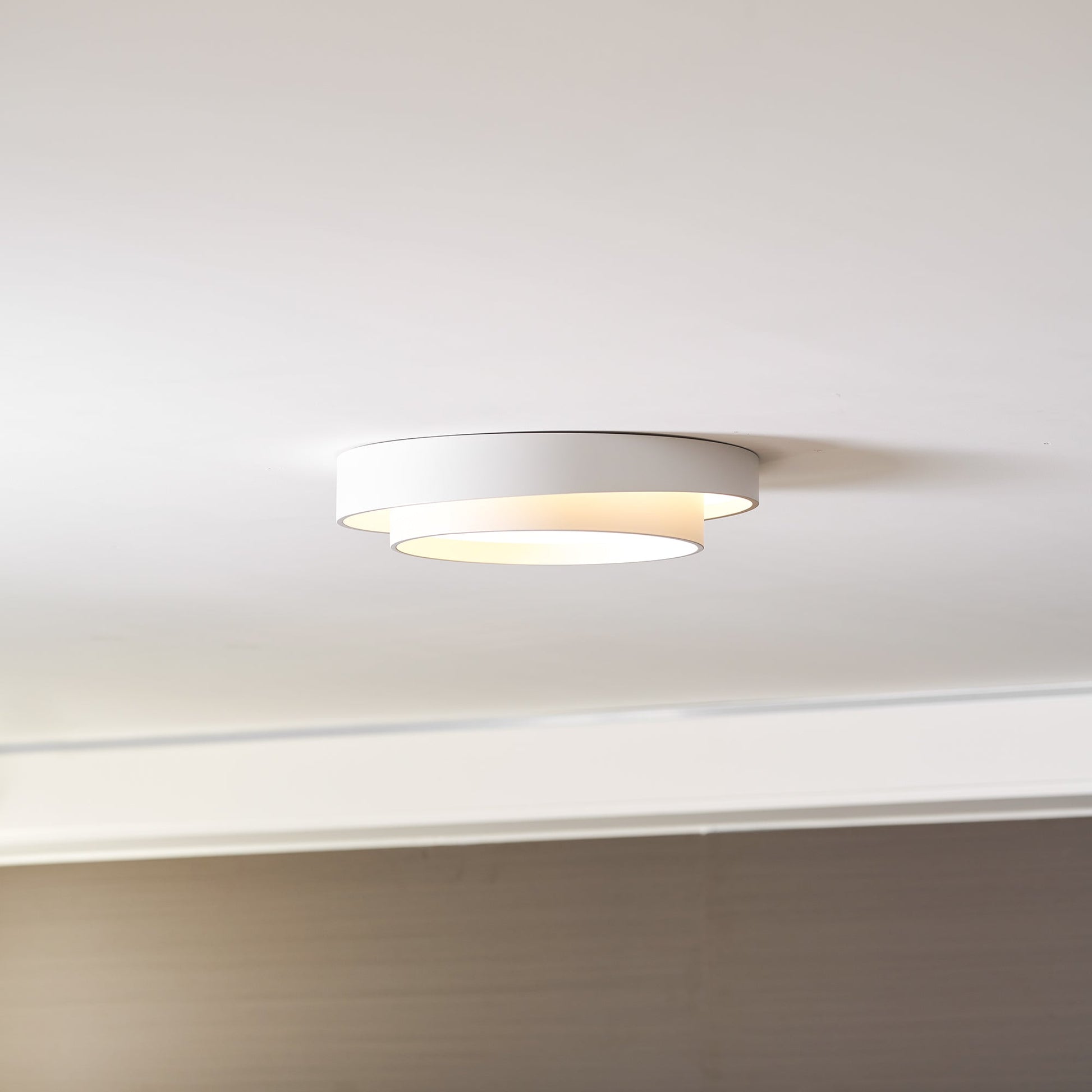Ceiling Lamp Modern with Double Ring Design and Replaceable LED