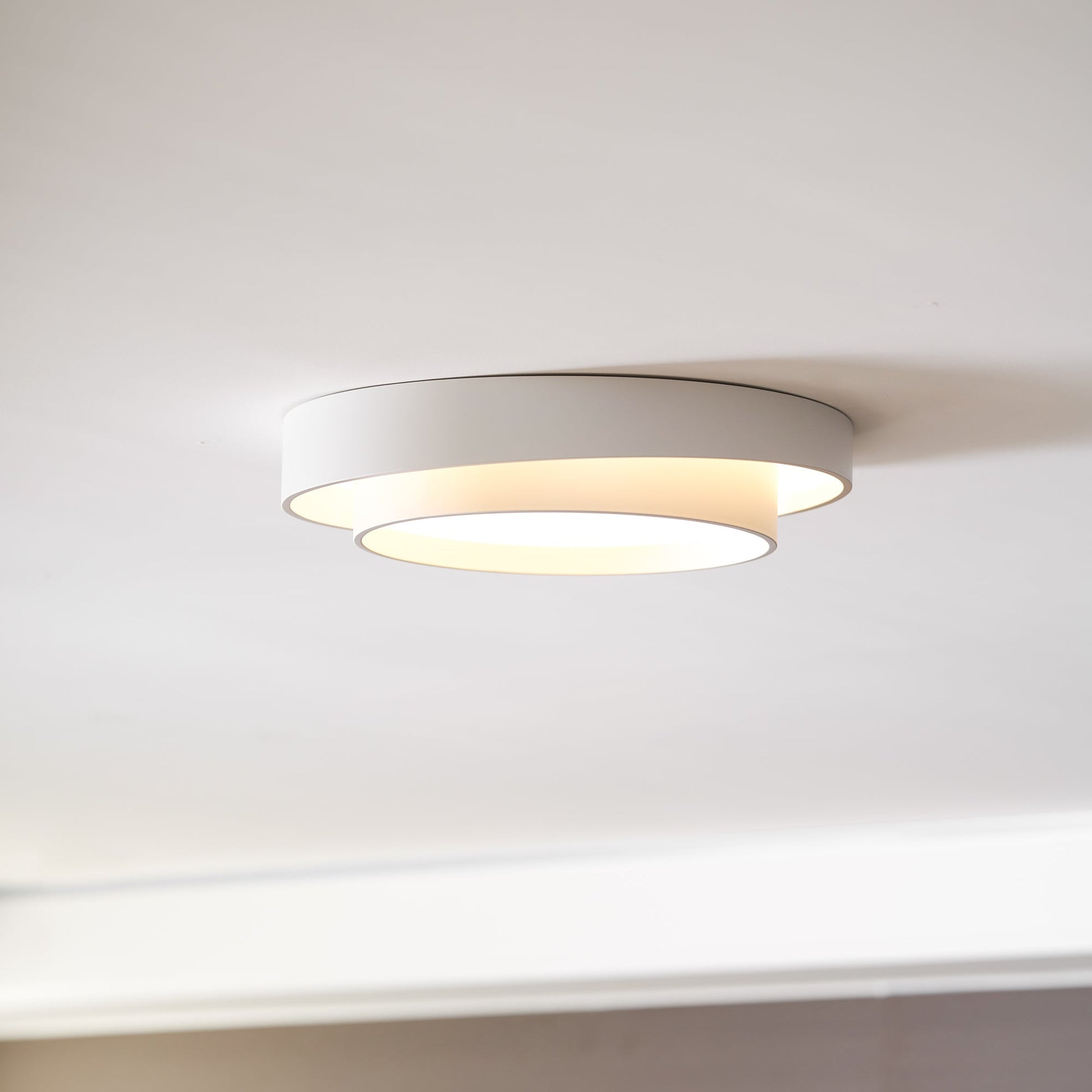 Ceiling Lamp Modern with Double Ring Design and Replaceable LED