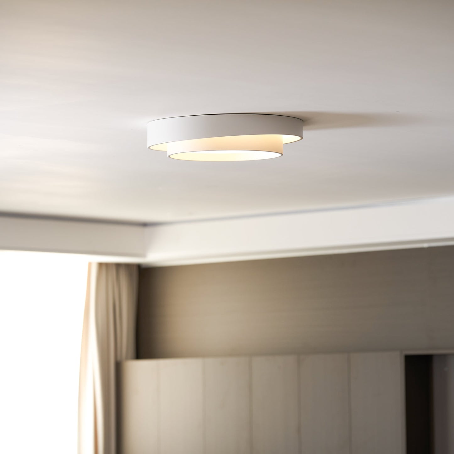 Ceiling Lamp Modern with Double Ring Design and Replaceable LED