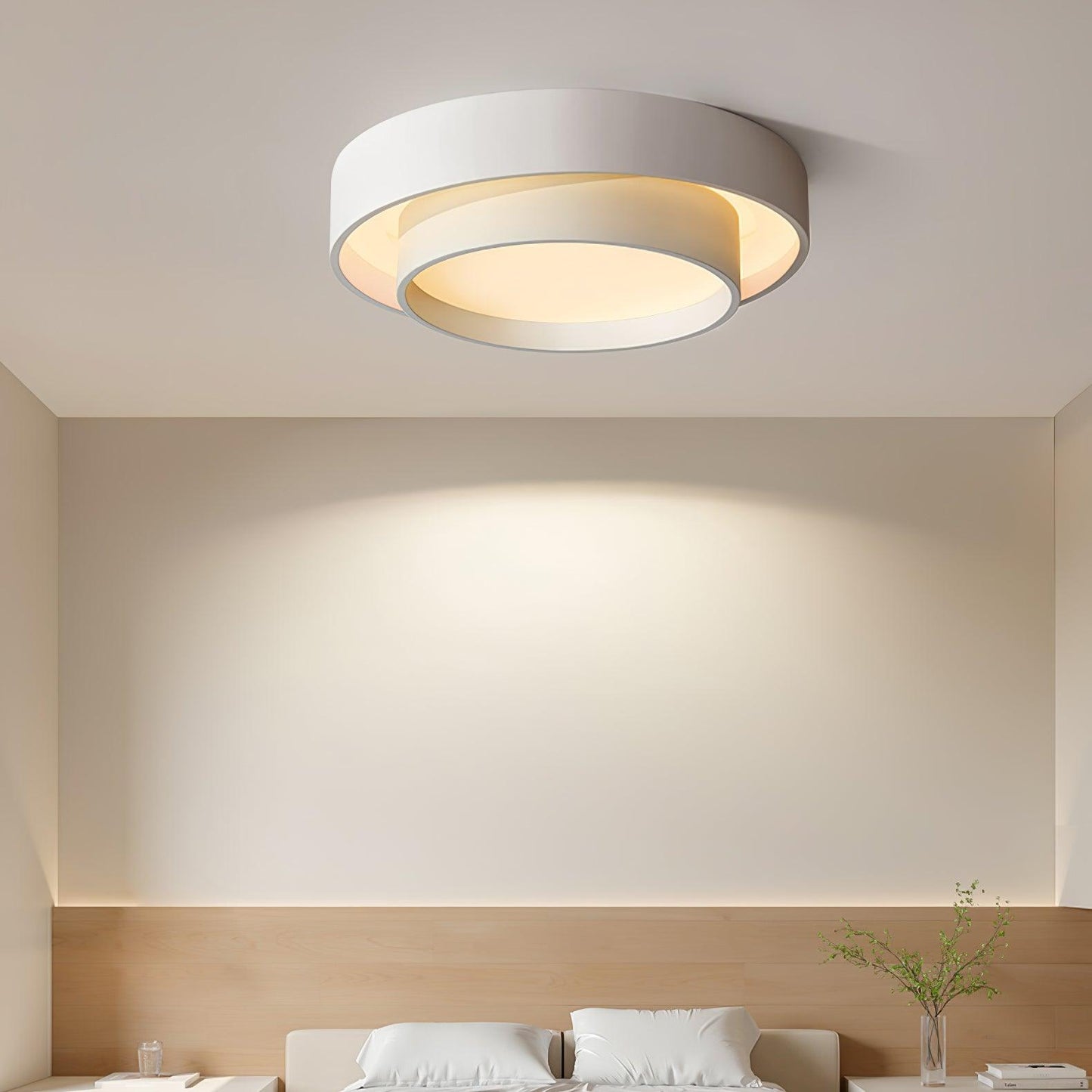 Ceiling Lamp Modern with Double Ring Design and Replaceable LED