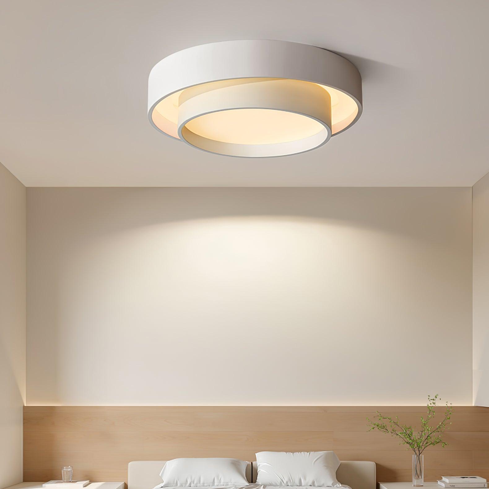 Ceiling Lamp Modern with Double Ring Design and Replaceable LED