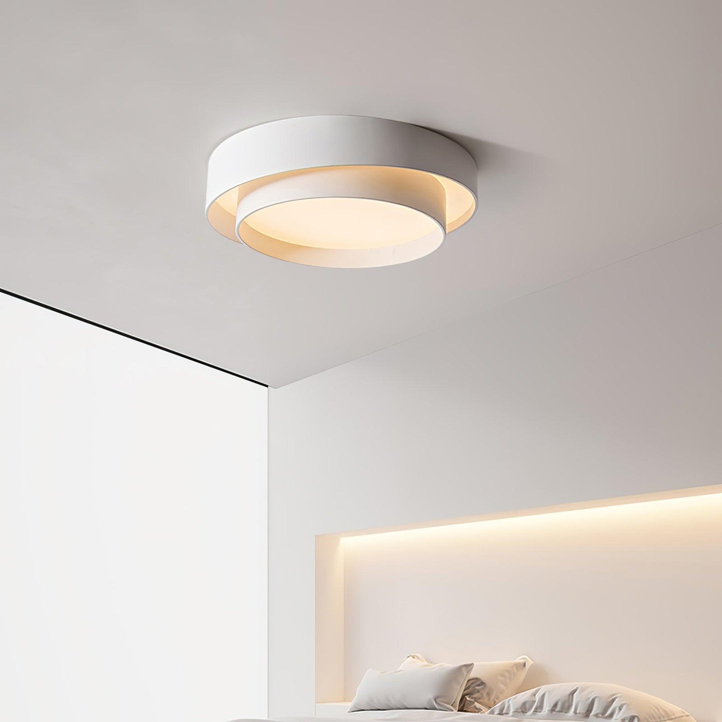 Ceiling Lamp Modern with Double Ring Design and Replaceable LED