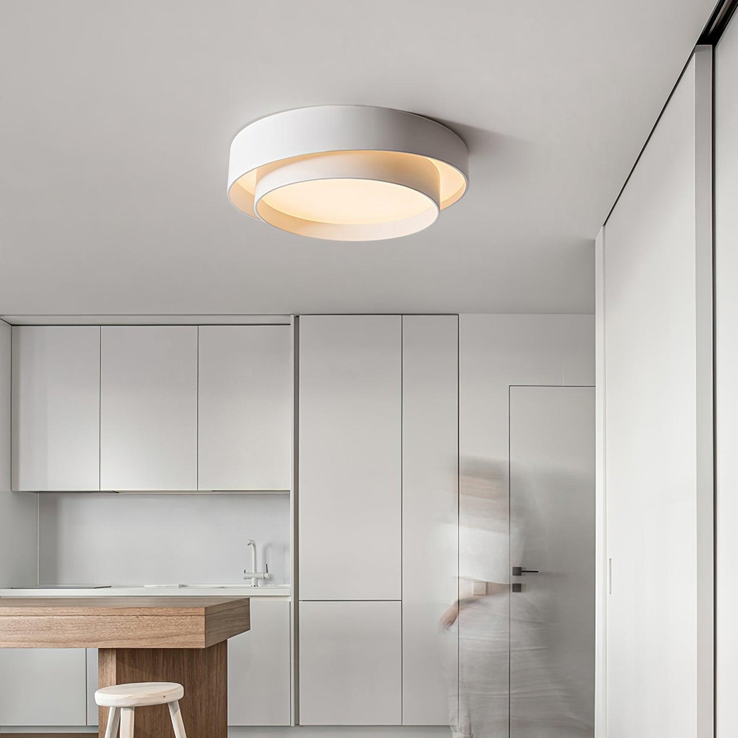 Ceiling Lamp Modern with Double Ring Design and Replaceable LED