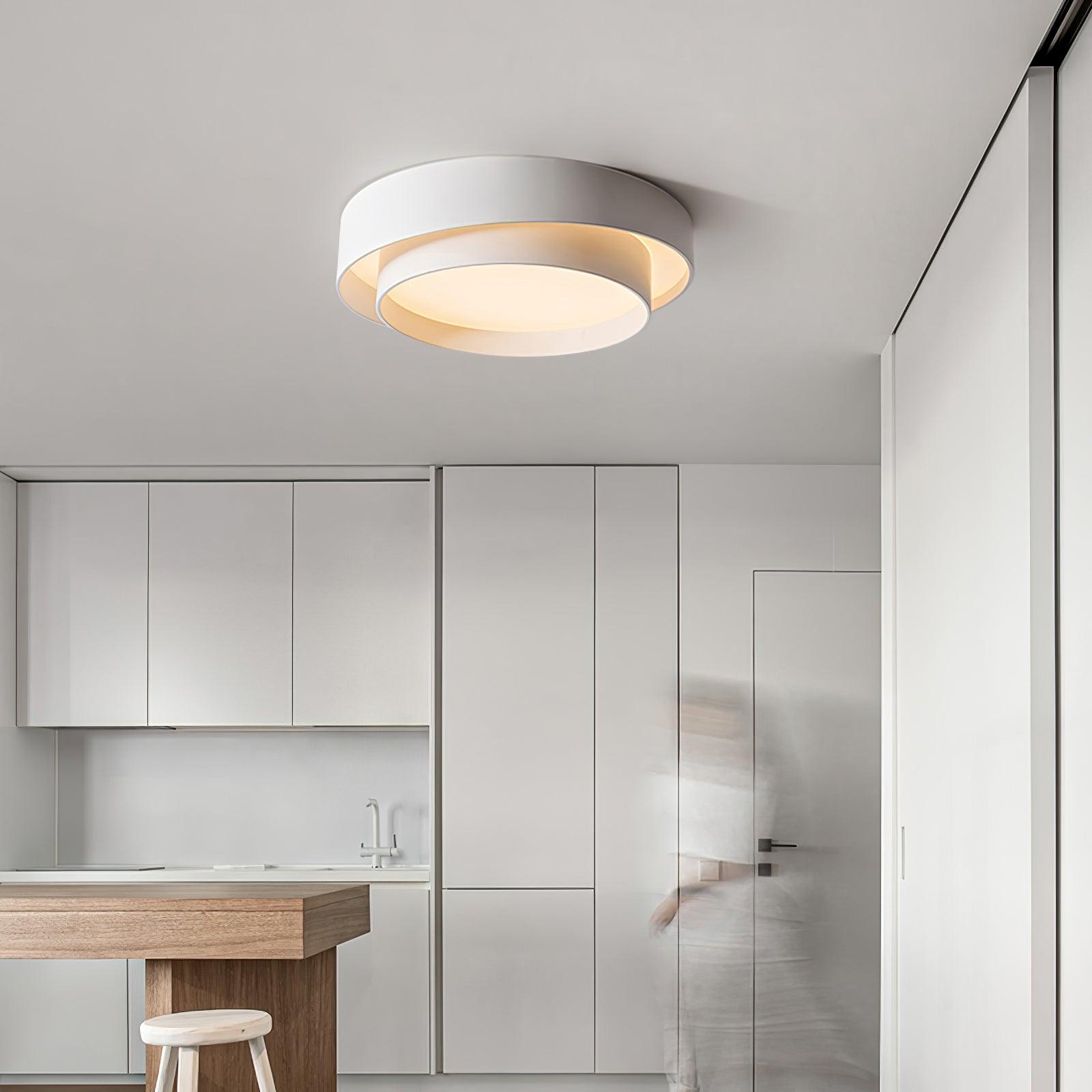 Ceiling Lamp Modern with Double Ring Design and Replaceable LED
