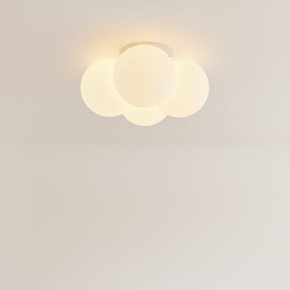 Ceiling Lamp Scandinavian Cloud Shape with Four Globe Shades