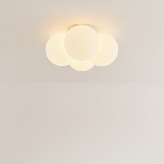 Ceiling Lamp Scandinavian Cloud Shape with Four Globe Shades